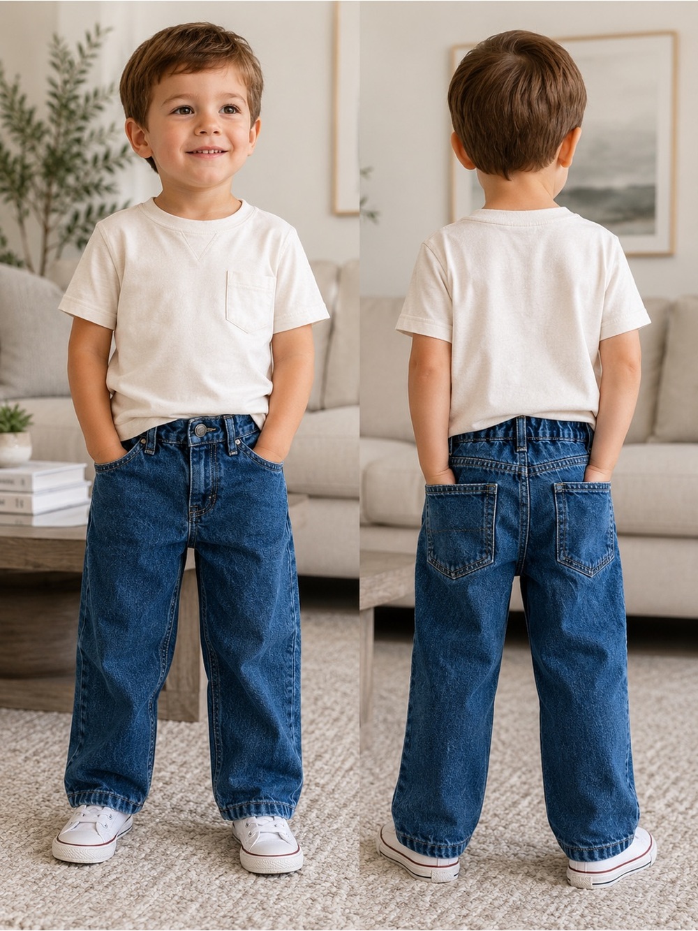Shadow Boys 3T Dark Wash Straight Leg Jeans | 100% Cotton